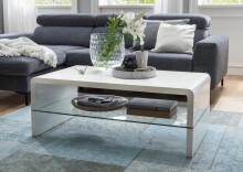 Couchtisch >5050-11< in Weiß, MDF - 110x42x60cm (BxHxT)