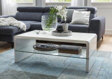 Couchtisch >5050-11< in Weiß, MDF - 110x42x60cm (BxHxT)