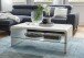 Couchtisch >5050-11< in Weiß, MDF - 110x42x60cm (BxHxT)