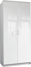 Drehtürenschrank >Clack< in HOCHGLANZ LACK WEISS - 91x199x58cm (BxHxT)
