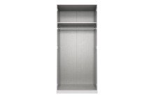Drehtürenschrank >Clack< in HOCHGLANZ LACK WEISS - 91x199x58cm (BxHxT)