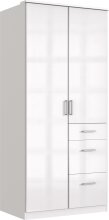 Drehtürenschrank >Clack< in HOCHGLANZ LACK WEISS - 91x199x58cm (BxHxT)
