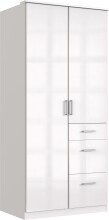 Drehtürenschrank >Clack< in HOCHGLANZ LACK WEISS - 91x199x58cm (BxHxT)