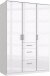 Drehtürenschrank >Clack< in HOCHGLANZ LACK WEISS - 135x199x58cm (BxHxT)