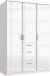 Drehtürenschrank >Clack< in HOCHGLANZ LACK WEISS - 135x199x58cm (BxHxT)