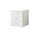 Schubkastenkommode >Clack< in HOCHGLANZ LACK WEISS - 46x58x40cm (BxHxT)