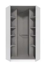 Eckkleiderschrank >Clack< in HOCHGLANZ LACK WEISS -...
