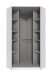 Eckkleiderschrank >Clack< in HOCHGLANZ LACK WEISS - 95x198x95cm (BxHxT)