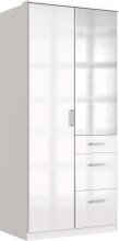 Drehtürenschrank >Clack< in HOCHGLANZ LACK WEISS - 91x199x58cm (BxHxT)