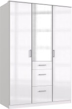 Drehtürenschrank >Clack< in HOCHGLANZ LACK WEISS - 135x199x58cm (BxHxT)