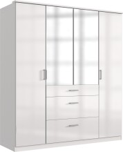 Drehtürenschrank >Clack< in HOCHGLANZ LACK WEISS - 179x199x58cm (BxHxT)