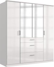 Drehtürenschrank >Clack< in HOCHGLANZ LACK WEISS - 179x199x58cm (BxHxT)