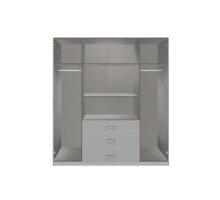 Drehtürenschrank >Clack< in HOCHGLANZ LACK WEISS - 179x199x58cm (BxHxT)