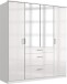 Drehtürenschrank >Clack< in HOCHGLANZ LACK WEISS - 179x199x58cm (BxHxT)