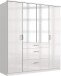 Drehtürenschrank >Clack< in HOCHGLANZ LACK WEISS - 179x199x58cm (BxHxT)
