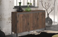 Sideboard >GENIO industrial< in Eiche, Holzwerkstoff - 138x84x40cm (BxHxT)