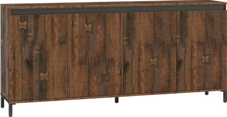 Sideboard >GENIO industrial< in Eiche, Holzwerkstoff - 184x84x40cm (BxHxT)