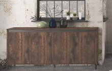 Sideboard >GENIO industrial< in Eiche, Holzwerkstoff - 184x84x40cm (BxHxT)
