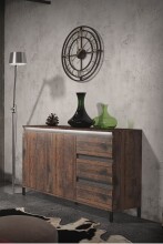 Sideboard >GENIO industrial< in Eiche, Holzwerkstoff - 138x84x40cm (BxHxT)