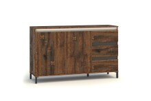 Sideboard >GENIO industrial< in Eiche, Holzwerkstoff - 138x84x40cm (BxHxT)