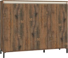 Highboard >GENIO industrial< in Eiche, Holzwerkstoff - 138x110x40cm (BxHxT)