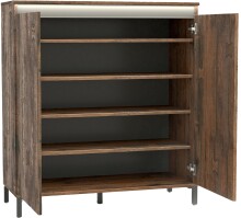 Schuhschrank >GENIO industrial< in Eiche, Holzwerkstoff - 100x110x40cm (BxHxT)