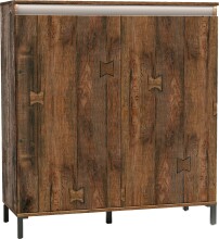 Schuhschrank >GENIO industrial< in Eiche, Holzwerkstoff - 100x110x40cm (BxHxT)