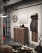 Schuhschrank >GENIO industrial< in Eiche, Holzwerkstoff - 100x110x40cm (BxHxT)