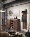 Schuhschrank >GENIO industrial< in Eiche, Holzwerkstoff - 100x110x40cm (BxHxT)