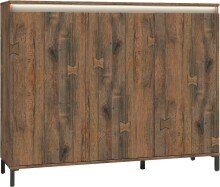 Schuhschrank >GENIO industrial< in Eiche, Holzwerkstoff - 138x110x40cm (BxHxT)