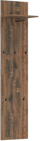 Garderobenpaneel >GENIO industrial< in Eiche, Holzwerkstoff - 40x170x26 (BxHxT)