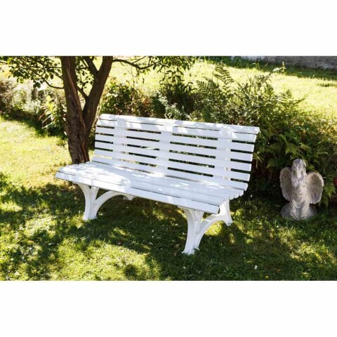 Gartenbank >Helgoland< in weiß, Kunststoff - 64x80x150cm (BxHxT)