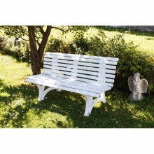Gartenbank >Helgoland< in weiß, Kunststoff -...