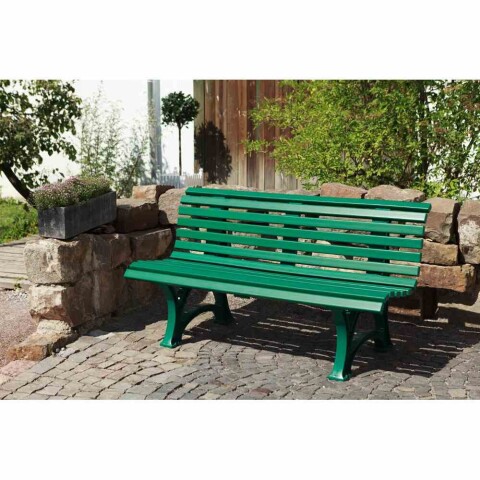 Gartenbank >Helgoland< in grün, Kunststoff - 64x80x150cm (BxHxT)