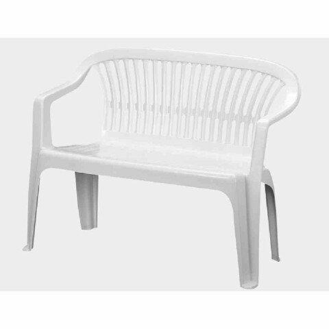 Gartenbank >Diva< in weiß, Kunststoff - 114x82x55cm (BxHxT)