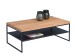 Couchtisch >Vista 3< in braun/schwarz, Metall + MDF  - 60x40x106cm (BxHxT)