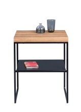 Beistelltisch >Vista< in braun, Metall schwarz +  - 50x62x40cm (LxHxT)