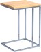 Beistelltisch >Finn < in silber & braun, Metall + Wildeiche - 38x62x43cm (LxHxT)