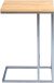 Beistelltisch >Finn < in silber & braun, Metall + Wildeiche - 38x62x43cm (LxHxT)