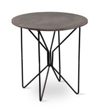 Beistelltisch >Faber 1< in silber matt/schwarz - 52x50 (HxD)