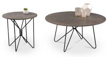 Beistelltisch >Faber 1< in silber matt/schwarz - 52x50 (HxD)