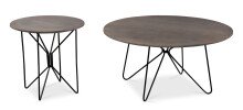 Beistelltisch >Faber 1< in silber matt/schwarz - 52x50 (HxD)