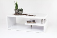 Couchtisch >5052-11< in Weiß Hochglanz, MDF -...
