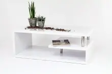 Couchtisch >5052-11< in Weiß Hochglanz, MDF -...