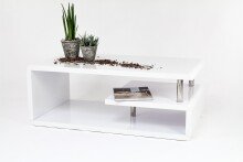 Couchtisch >5052-11< in Weiß Hochglanz, MDF -...