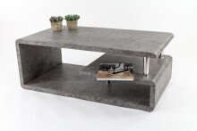 Couchtisch >5052-30< in Grau Stein optik, MDF - 110x42x60cm (BxHxT)