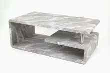 Couchtisch >5052-38< in Marmor Grau, MDF -...