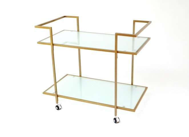 Servierwagen >5219-39< in Gold, Metall - 83x74x46cm (BxHxT)