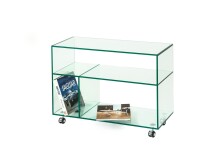 Küchenwagen >6/180< in Klarglas, Glas - 80x60x35cm (BxHxT)