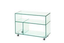 Küchenwagen >6/180< in Klarglas, Glas - 80x60x35cm (BxHxT)